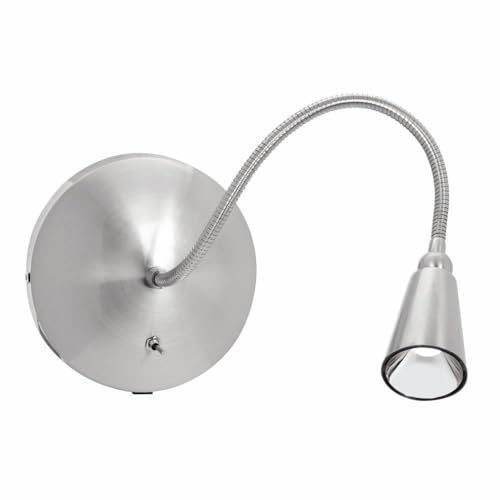 62089 BS LED Gooseneck Wall Lamp (Brushed Steel Finish)