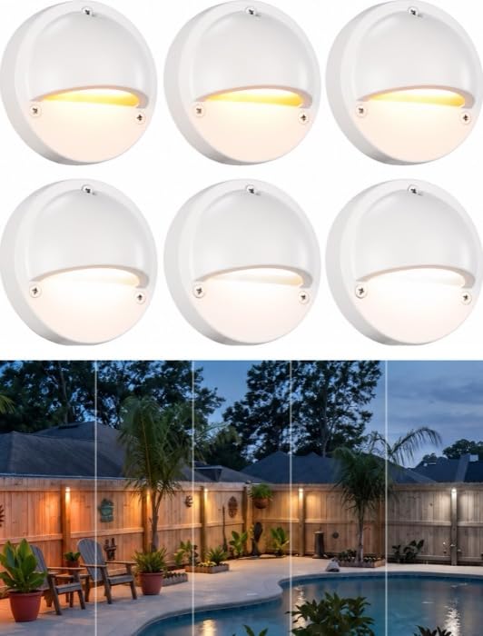 6 Pack 5CCT 3.74 Inch Low Voltage LED Deck Lights (White)