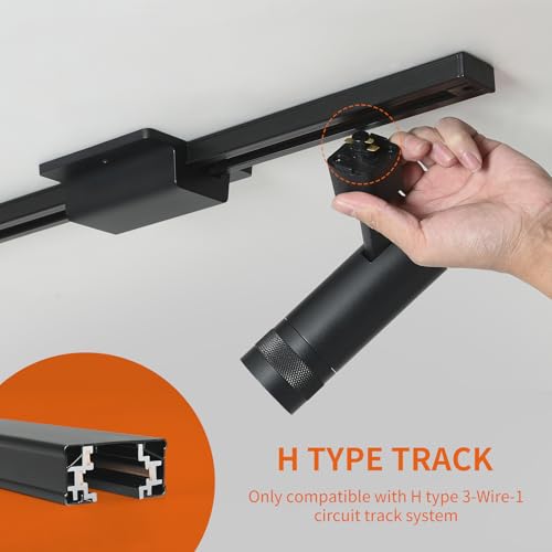 52FT H Track Lighting Rail Kit (Black / 52FT)