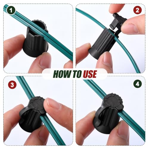 100 Pcs C7 E12 Replacement Sockets for Christmas Lights (Black)