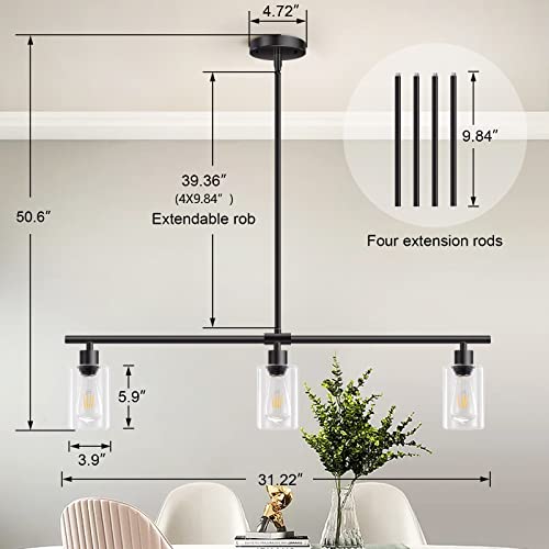 Kitchen Island Lighting (Black / 3-light)