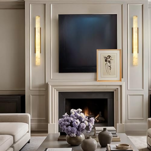 Brass Alabaster Wall Sconces (Brass-1 PC / 36")