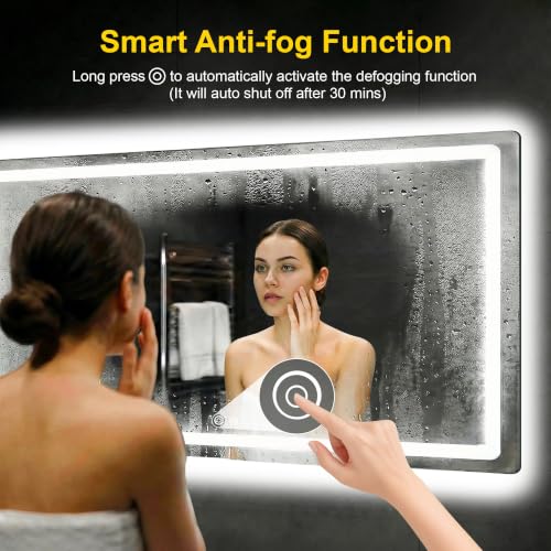 LED Bathroom Mirror with Lights (3 Light Modes / 55"L x 30"W)
