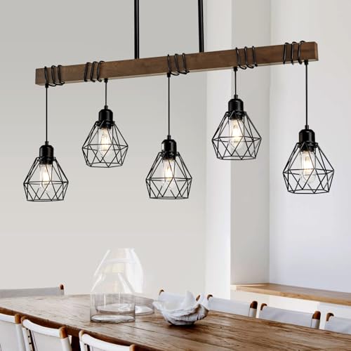 Farmhouse Dining Room Light Fixture (Black / 5-Light)
