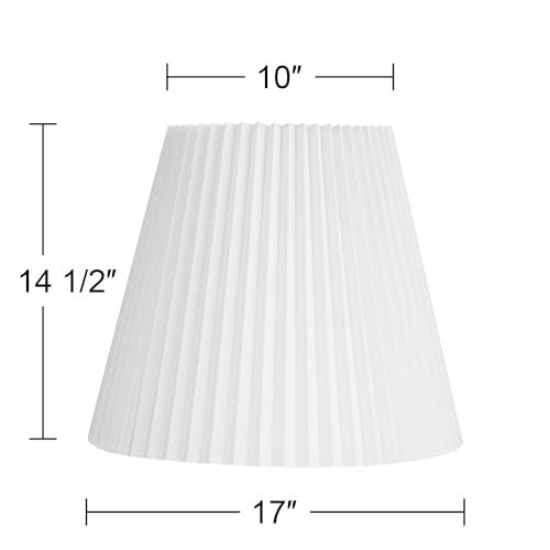 Edie Large White Linen Knife Pleat Lamp Shade 10x17x14.75 (White)