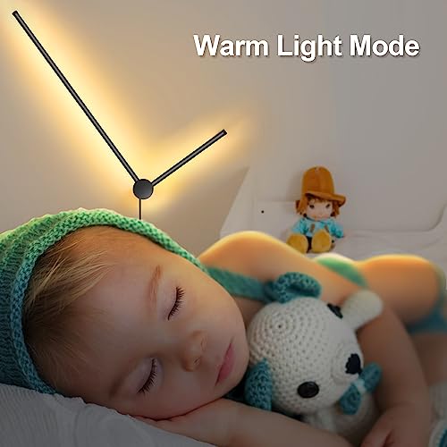 RGB LED Wall Sconces Set of Two with Remote (RGB Colors+Warm Light / 39.4 Inches)
