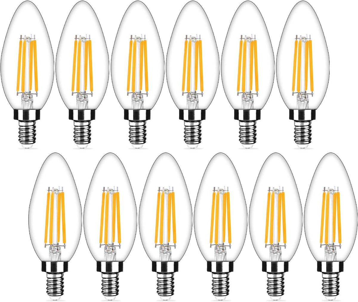 12 Pack Dimmable E12 LED Candelabra Bulbs 40Watt Equivalent (Warm White / 12 Count (Pack of 1))