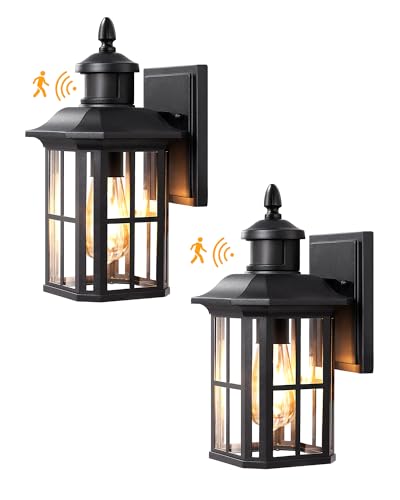 2 Pack Dusk to Dawn Motion Sensor Modern Outdoor Wall Lights