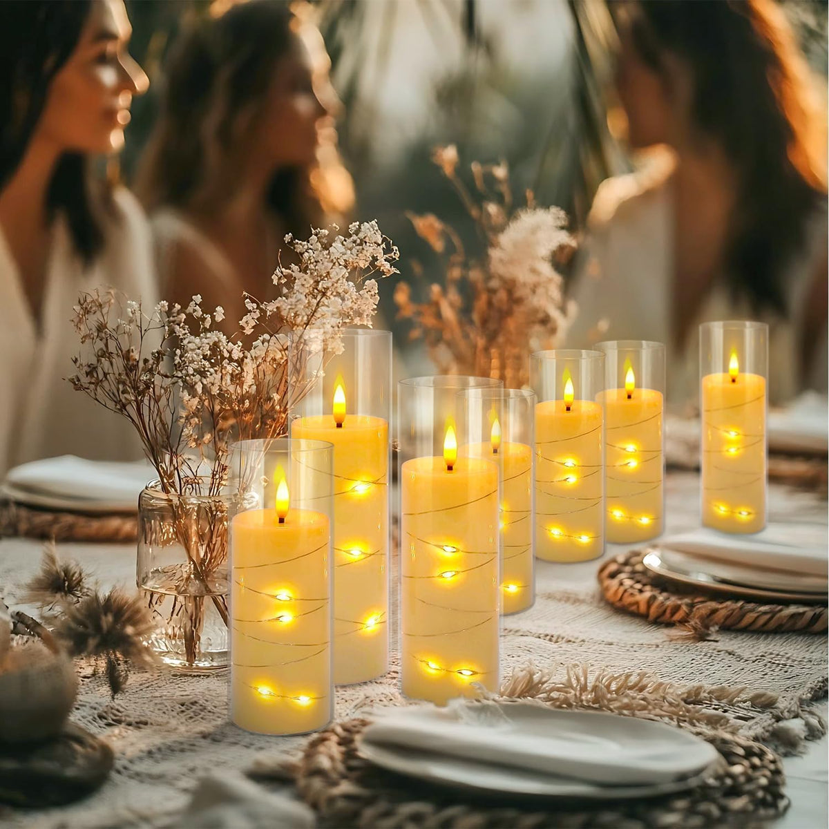 Christmas Decoration Flickering Flameless Candles - 24 Pack, Ivory-4