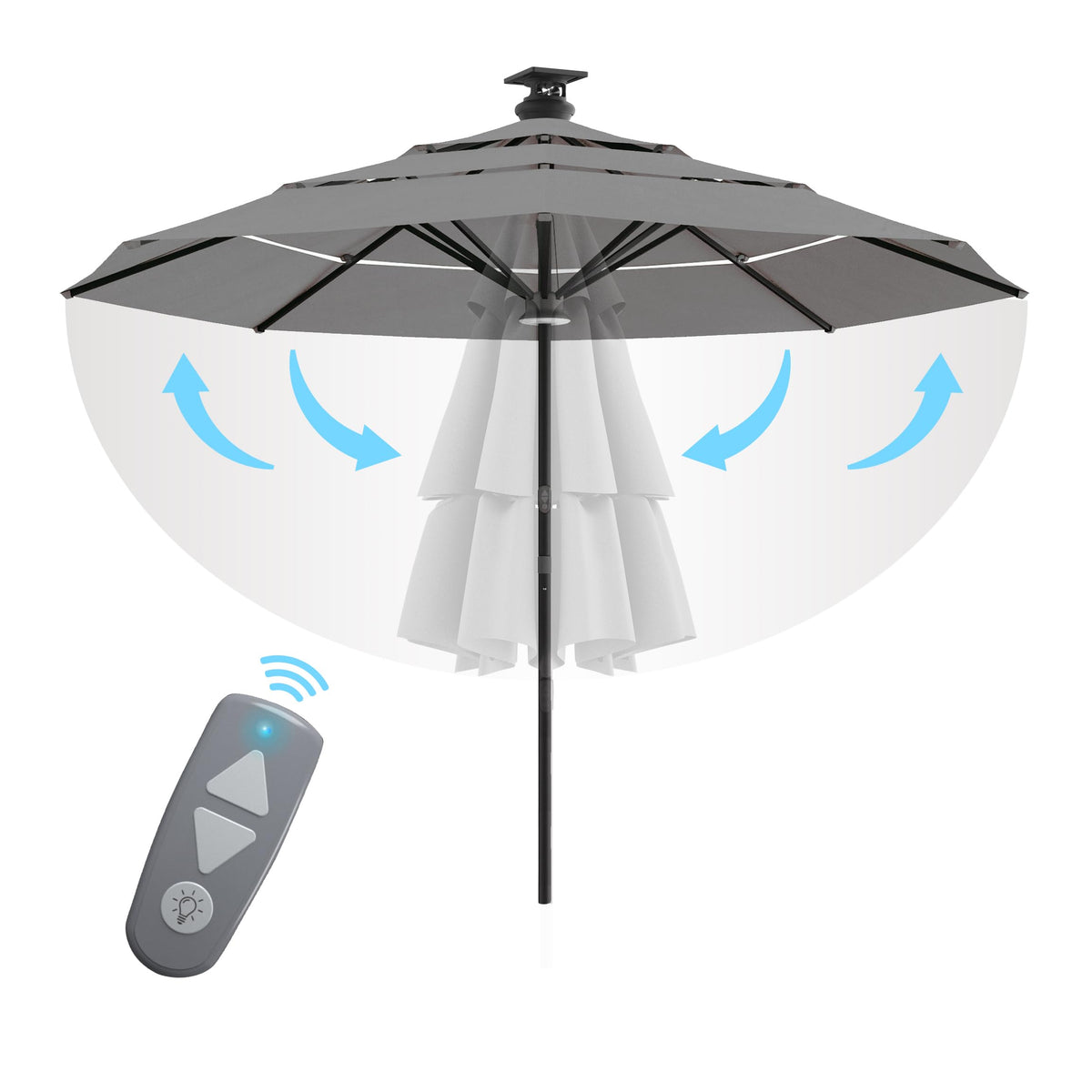 Height 2 Series 11t Motorized Patio Umbrella with Remote