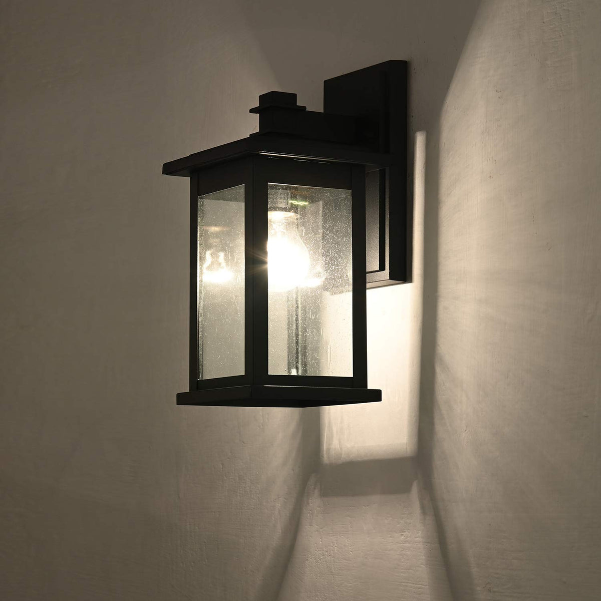 2 Pack Matte Black Outdoor Wall Sconce (Black / 1 Pack H12")