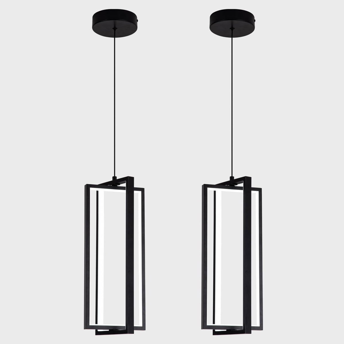 2 Pack Modern Led Pendant Light Fixture (Black / 2 Packs)