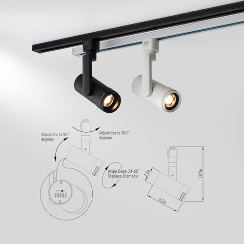 5 Color Zoomable LED Track Lighting Heads (White)