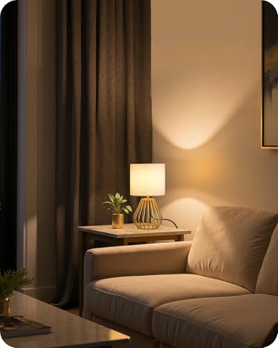 Gold Table Lamp Set of 2 (2Pack White + Gold)