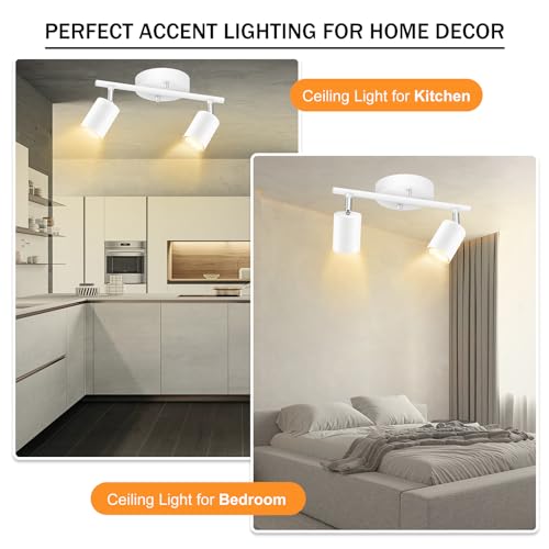 Track Lighting Fixture Ceiling White (White / 11.8" 2 Light Track Light)