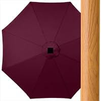 10ft Solar Polyester LED Lighted Patio Umbrella w