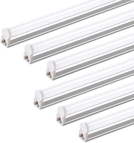 6 Pack LED T5 Integrated Single Fixture 1FT (6500k Super Bright White / 1 Foot)