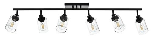 Ceiling Track Lighting Kits with Flexibly Rotatable Light Head (Black / 6-Light)