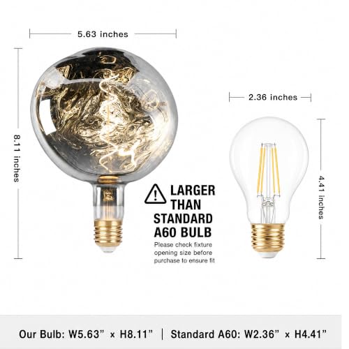 Oversized Giant LED Light Bulb (Silver)
