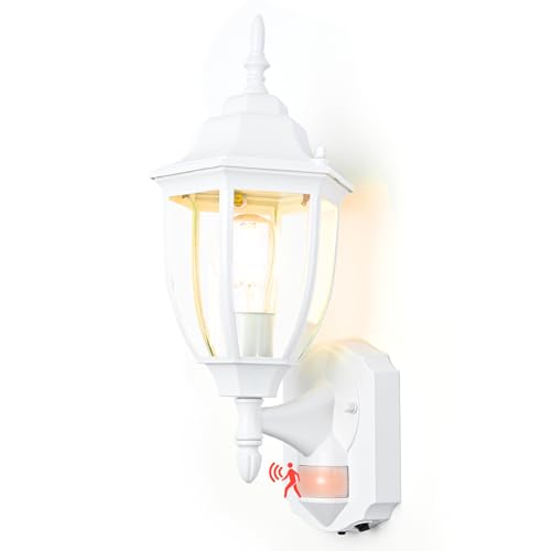 Porch Lights Outdoor Motion Sensor Wall Sconce Anti (White / Standard - 1 Pack)