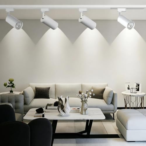 Plug in H Type LED Track Lighting Kits Dimmable Adjustable Angle Heads (Lights Kit)