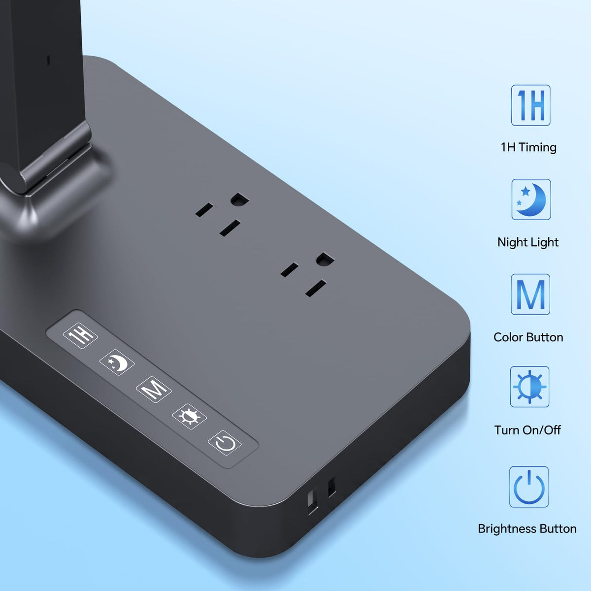 Desk Lamp with USB Charging Port (Black3)