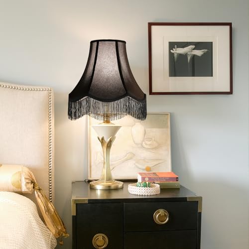 Black Silk Bell Lamp Shades Set of 2 (BLACK / 2 Pack)