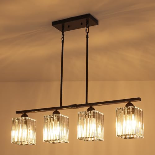 4 Light Modern Crystal Kitchen Island Lighting