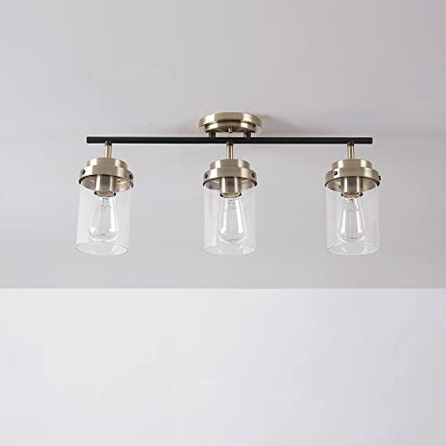 59673 3 Light Track Lighting (Antique Brass, Black)