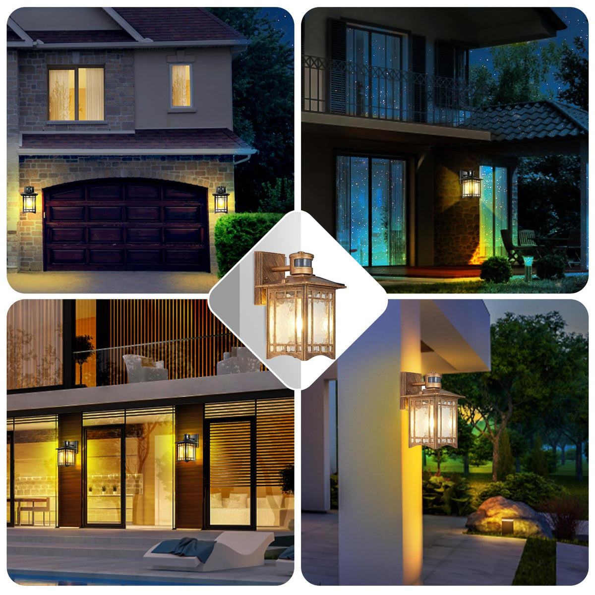 Brown Motion Sensor Outdoor Lights Wall Mount (Brown)
