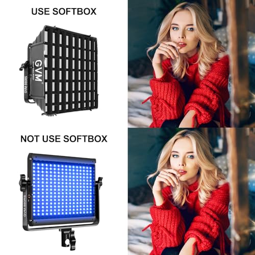 GVM RGB Photography Lighting Kits with 3 Softboxes (3 Packs With Softbox)