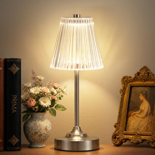 Silver Cordless Rechargeable Table Lamp (Silver / 1 Pack)