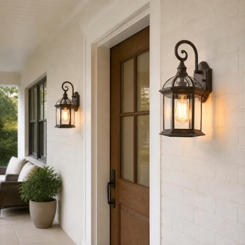 15.5" Outdoor Porch Sconce Lights (Oil-Rubbed Bronze / 15.5-inch)