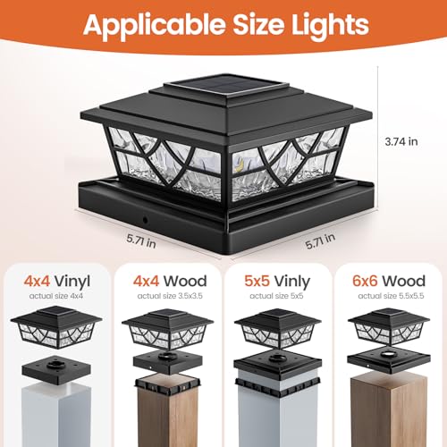 Solar Post Cap Lights 4x4 5x5 6x6