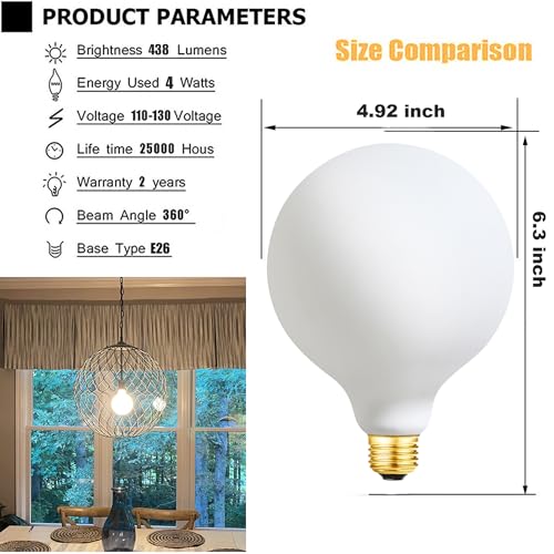 LED Light Bulb G40 (4w=40w 2700k 2pcs)