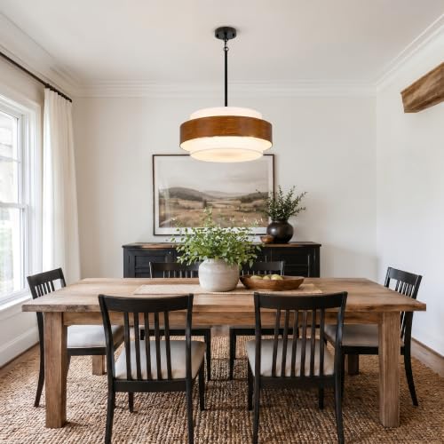24'' Farmhouse Chandelier (Walnut Finish 24")