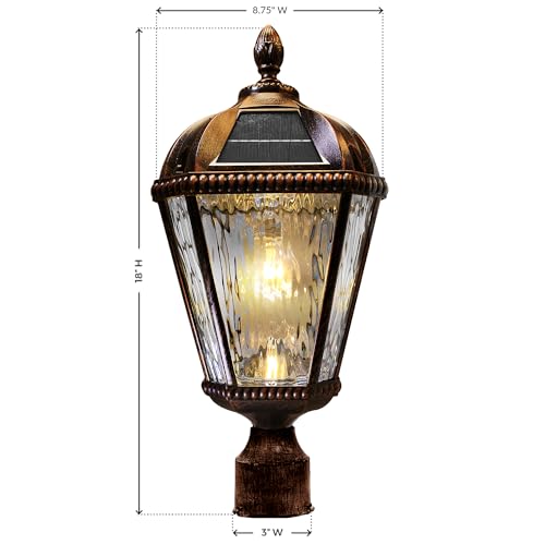 Outdoor Solar Post Light (Single Lamp Only - Post Mount / Brushed Bronze)
