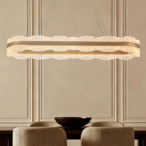 Rectangle LED Chandelier (Gold L 39.4'')