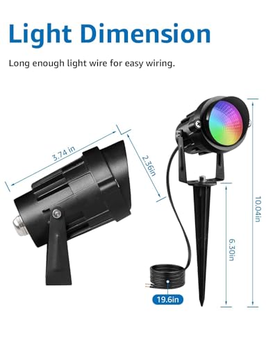 RGBW Color Changing Landscape Lights Low Voltage 8Pcs with Connector (8 Pack)
