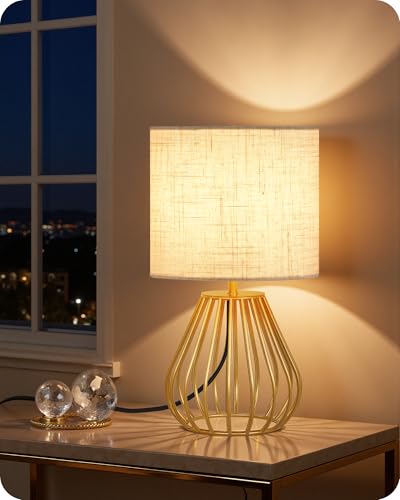 Gold Table Lamp (Beige + Gold)