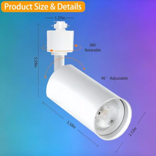 Plug in H Type LED Track Lighting Kits Dimmable RGB Ceiling Fixtures (White RGB)