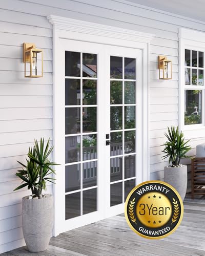 Gold Outdoor Wall Lights (Gold / No Sensor 1 PACK)