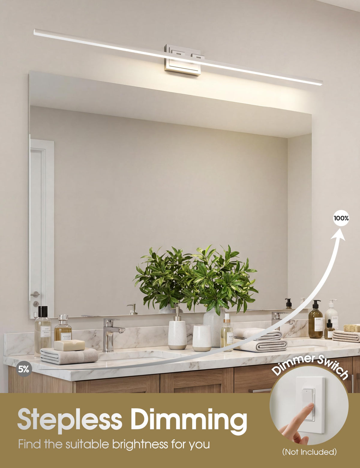 Modern Bathroom Vanity Light 48 inch (Brushed Nickel / 48 inch)