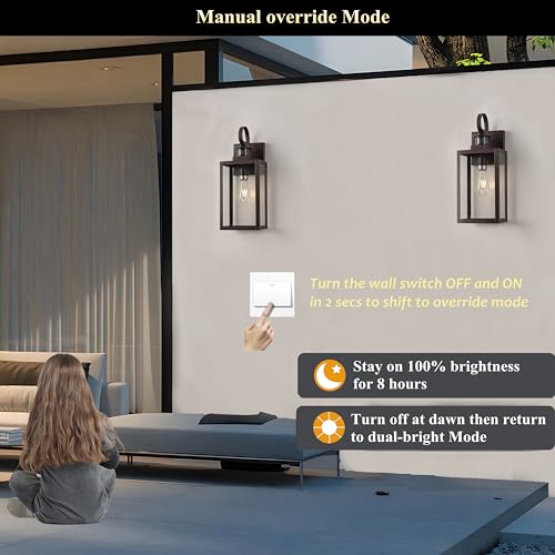 18.25" Motion Sensor Bronze Farmhouse Exterior Wall Light 2 Pack (Bronze / 2 Pack H18" Motion Outdoor)