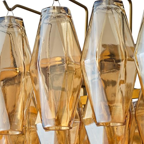 47 Inch Gold Amber Crystal Chandelier with 18 E12 Lights (Amber(H21"-D47"))