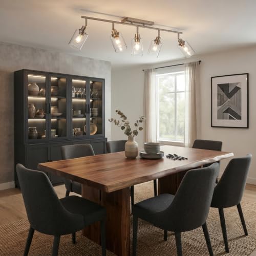 5 Light Track Lighting Kit Brushed Nickel Kitchen Track Lighting (Brushed Nickel / 5 Lights)