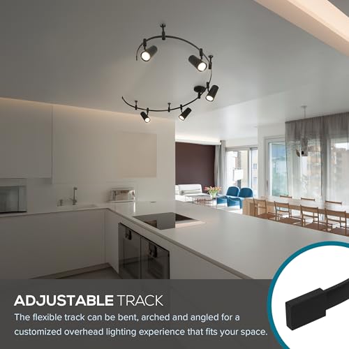 Ellipse Track Ceiling Light with 5 Adjustable LED Heads (Black)