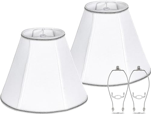 Beige Linen Lamp Shades Set of 2 6"×13"×9.8" Bell Shade (6*13*9.8in / Beige-2 Pack)