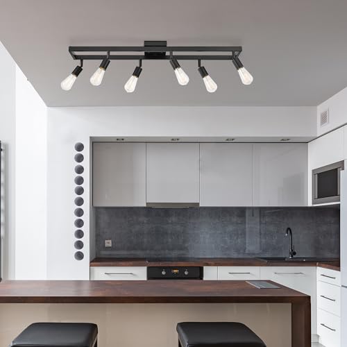 59811 6 Light Adjustable Track Lighting (Matte Black, 6-Light, Weston)
