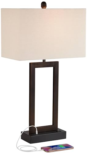 Todd 30" Large Table Lamps Set of 2 USB Port Outlet Bronze Base